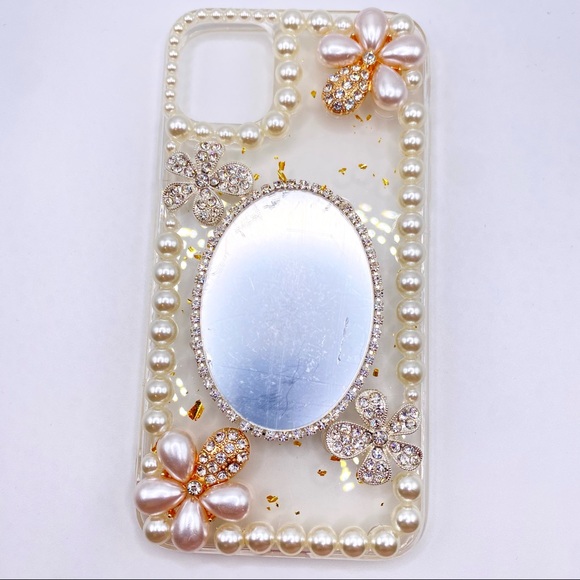 Iphone 11 12 XR 7 8 SE 2020 XS Pearl Make-up Mirror iPhone Case - Picture 5 of 9